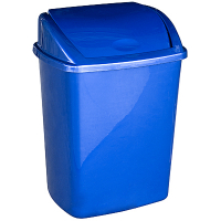 Купить контейнер мусорный прямоугольный 26л дхшхв 270х350х480 мм с качающейся крышкой пластик синий bora 1/16, 1 шт. в Москве