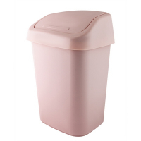 Купить контейнер мусорный прямоугольный 25 л большой с качающейся крышкой розовый пластиковый "proff" 1/6, 1 шт. в Москве