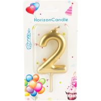 Купить свеча для торта цифра 2 металлик "horizon candles" в Москве