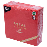 Купить салфетка бумажная красная 40х40 см 1-слойные 50 шт/уп royal papstar 1/5, 1 шт. в Москве