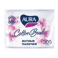 Купить палочки ватные 300 шт/уп aura в мягкой упаковке kk 1/36, 1 шт. в Москве