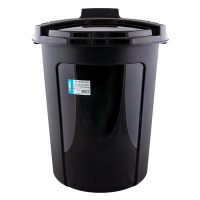 Купить бак мусорный круглый h575d465 мм 45 л геркулес черный пластик "elfplast" 1/1, 1 шт. в Москве