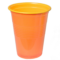 Купить стакан пластиковый 180мл d70 мм ps оранжевый/желтый диапазон 1/100/3000, 100 шт./упак в Москве
