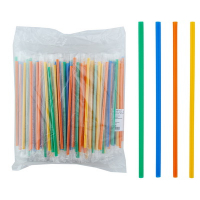 Купить соломка (трубочка) для коктейля h210d7 мм 250 шт без изгиба разноцветный pp в пленке в индивидуальной упак "almin" в Москве