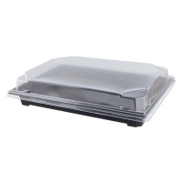 Купить упаковка для суши и роллов 240х168х25 мм 250 шт черная с прозрачной крышкой "nn" в Москве