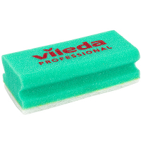 Купить губка для поверхностей профилированная 150х70 мм prof белым абразивом зеленый поролон "vileda professional" в Москве