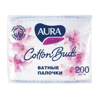 Купить палочки ватные 200 шт/уп aura в мягкой упаковке kk 1/48, 1 шт. в Москве