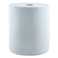 Купить материал протирочный бумажный 2-сл h330d300 мм 350 м в рулоне 1000 листов economic choice с голубым тиснением белый "focus" в Москве