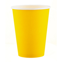 Купить стакан бумажный 1-сл d90 мм 350 мл для горячих напитков желтый "ip" 1/50/1000, 50 шт./упак в Москве
