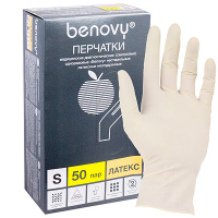 Купить перчатки одноразовые латексные s 100 шт/уп неопудренные бежевые "benovy" 1/10, 1 шт. в Москве