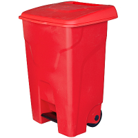 Купить бак мусорный прямоугольный 80л дхшхв 450х505х730 мм на колесах с педалью пластик красный bora 1/3, 1 шт. в Москве