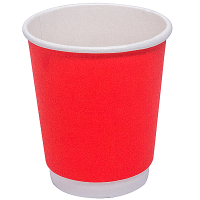 Купить стакан бумажный 250мл d80 мм 2-сл для горячих напитков красный fc 1/32/800, 32 шт./упак в Москве