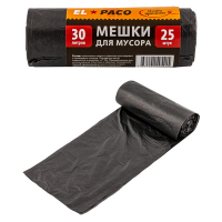 Купить мешок (пакет) мусорный 550х500 мм 30 л 25 шт особопрочный 25мкм пнд "el paco", 25 шт./упак в Москве