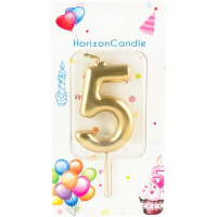 Купить свеча для торта цифра 5 металлик "horizon candles" в Москве
