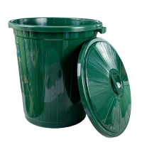 Купить бак мусорный 105л h660d600 мм без крышки круглый зеленый пластик "пластхозторг" в Москве