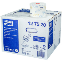 Купить бумага туалетная 2-сл 90 м в рулоне h99 d132 мм 27 шт в наборе t6 premium с голубым тиснением белая "tork" 1/1, 1 шт. в Москве
