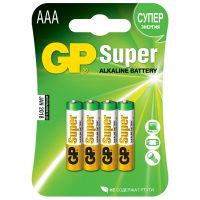 Купить батарейка aaa 4 шт/уп gp super в блистере gp 1/10, 1 шт. в Москве