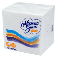 Купить салфетка бумажная 2-сл 24х24 см 100 шт белая листовая белый целлюлоза "мягкий знак" в Москве