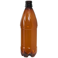 Купить бутылка 500мл с узким горлом без пробки с фигурным дном pet коричневый 1/100, 100 шт./упак в Москве