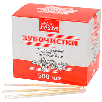 Купить зубочистки н65 мм 500 шт/уп ментоловые в пленке в индивидуальной упак 1/100 в Москве