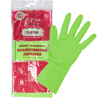 Купить перчатки хозяйственные xl особопрочные premium латекс цвет в ассортименте textop 1/12/120 в Москве