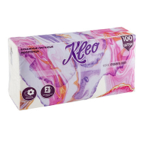 Купить полотенце бумажное листовое 2-сл 210х210 мм 100 лист/пачке v-сложения белое целлюлоза "kleo" в Москве