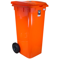 Купить бак мусорный прямоугольный 120л дхшхв 600х480х960 мм на колесах пластик оранжевый bora 1/3 в Москве