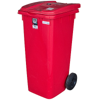 Купить бак мусорный прямоугольный 120л дхшхв 600х480х960 мм на колесах пластик красный bora 1/3 в Москве