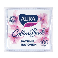 Купить палочки ватные 100 шт/уп aura в мягкой упаковке kk 1/120, 1 шт. в Москве