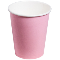 Купить стакан бумажный 250мл d80 мм 1-сл для горячих напитков розовый v 1/50/1000, 50 шт./упак в Москве