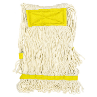 Купить насадка - моп (mop) для швабры веревочная петлевая с желтой прошивкой kentucky 450 г белая хлопок hunter 1/25 в Москве
