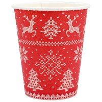 Купить стакан бумажный 250 мл d80 мм 1-сл 50 шт зимние узоры для горячих напитков "papperskopp", 50 шт./упак в Москве