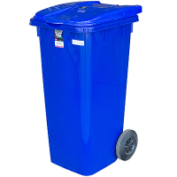 Купить бак мусорный прямоугольный 120л дхшхв 600х480х960 мм на колесах пластик синий bora 1/3, 1 шт. в Москве