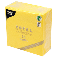 Купить салфетка бумажная желтая 33х33 см 1-слойные 50 шт/уп royal papstar 1/10 в Москве