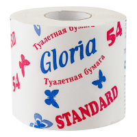 Купить бумага туалетная 1-сл 54 м standard в рулоне на втулке "gloria" 1/40, 1 шт. в Москве