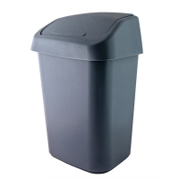 Купить контейнер мусорный прямоугольный 25 л большой с качающейся крышкой темно-серый пластиковый "proff" 1/6, 1 шт. в Москве