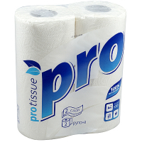 Купить полотенце бумажное 2-сл 15 м в рулоне 2 рул/уп pro с тиснением и перфорацией белый целлюлоза в пленке "protissue" в Москве
