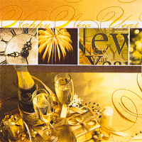 Купить салфетка бумажная 3-сл 33х33 см 100 шт happy new year с рисунком "papstar" в Москве