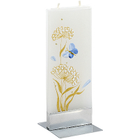 Купить свеча плоская 60х7х150 мм бабочка в цветах прямоугольная кремовая на подставке "flatyz" 1/7/56, 1 шт. в Москве