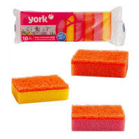 Купить губка для мытья посуды универсальная 80х50х2,5 мм 10 шт midi разноцветный поролон "york" в Москве