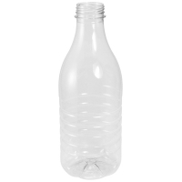 Купить бутылка пластиковая 1000мл с широким горлом без пробки с плоским дном прозрачная 1/100 в Москве